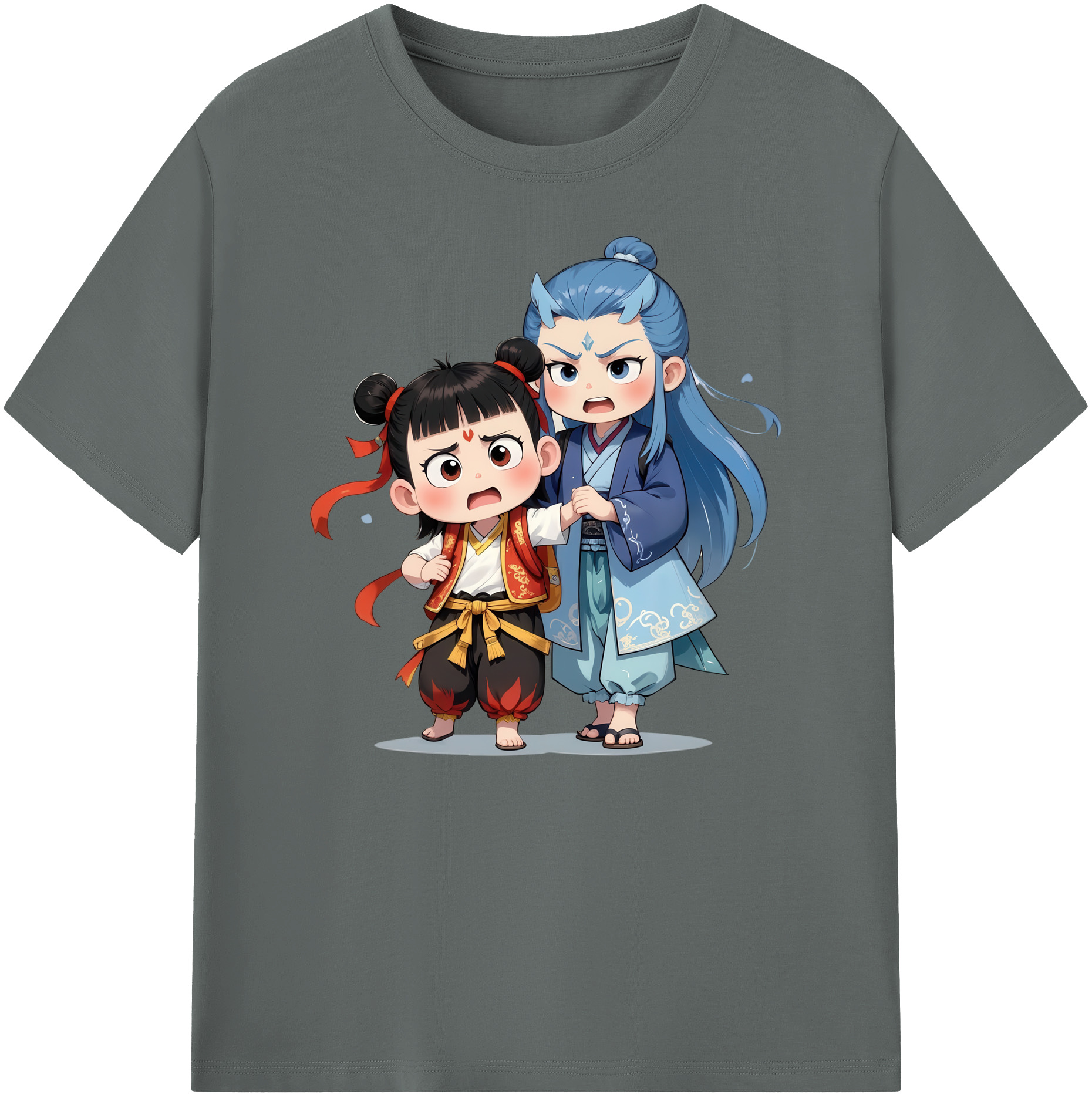 （画像用） Ne Zha 2 ナタ 魔童の大暴れ 綿100％ メンズ半袖Tシャツ｜肌触りやわらか＆通気性